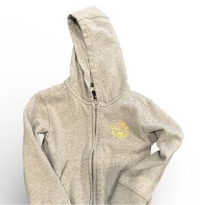 Vans Kids Gray Zip-Up Hoodie with Yellow Logo